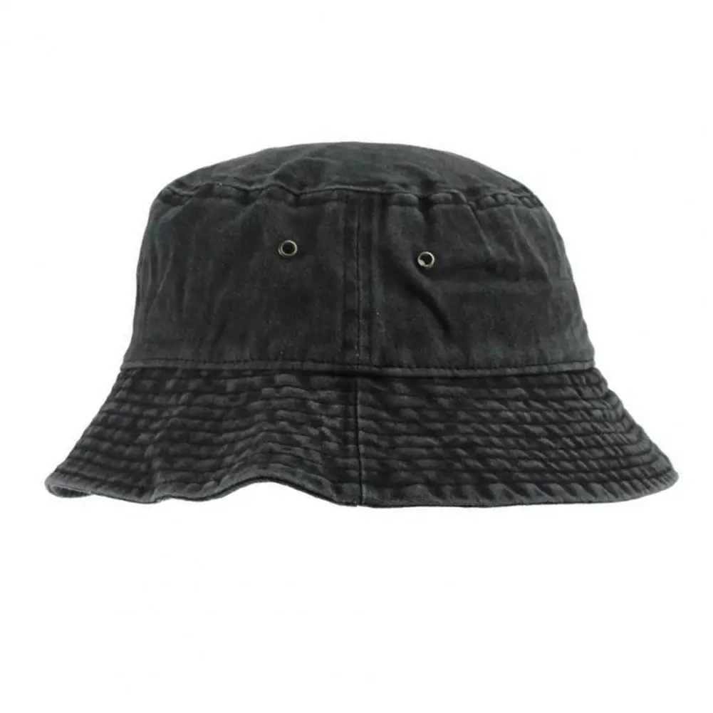 Sun Hat Washed Denim Fisherman Hat Streetwear Breathable  Classic Folding Hip Hop Fisherman Hat