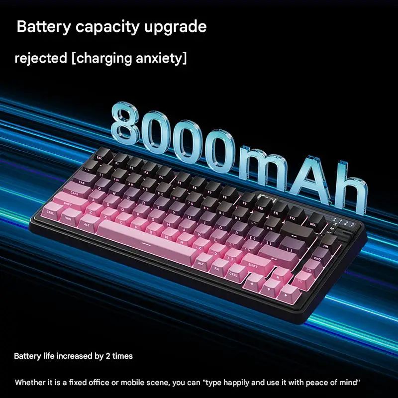 Kzzi K75V2 Lite RGB Wireless Mechanical Keyboard Three-Mode for Bluetooth & Wired Gasket High Color Value for Game Office