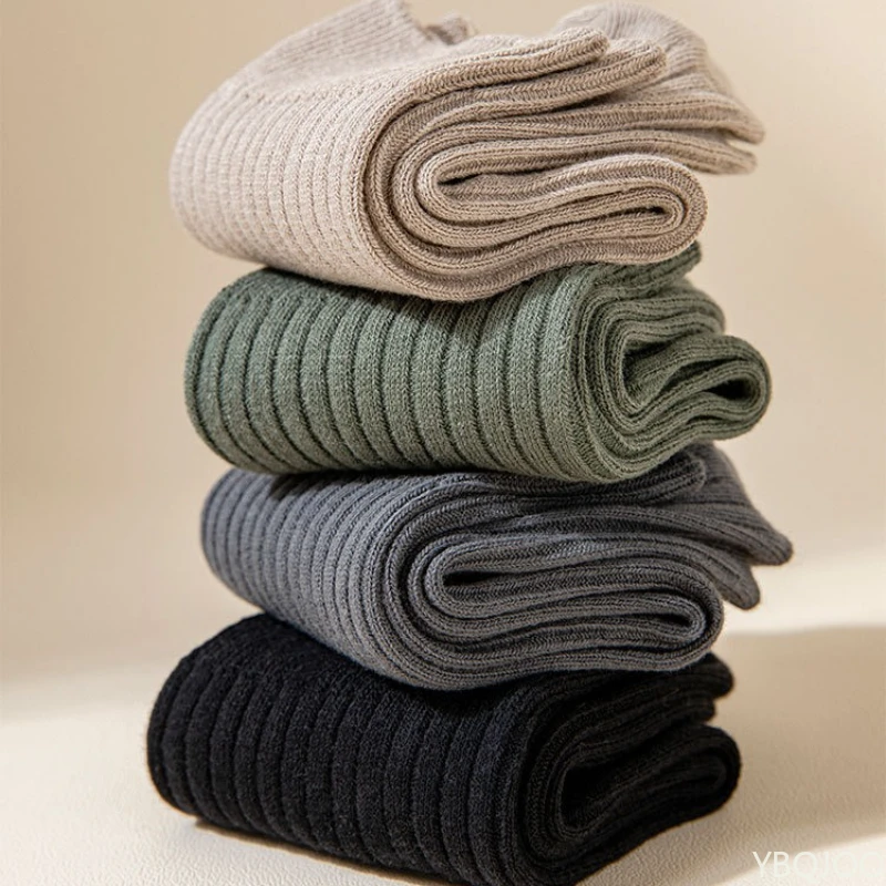 7 أزواج من الجوارب الرجالية المصنوعة من القطن الخالص المتوسطة للرياضة وامتصاص العرق ومنع الرائحة في الخريف والشتاء جميع الجوارب القطنية غير الرسمية