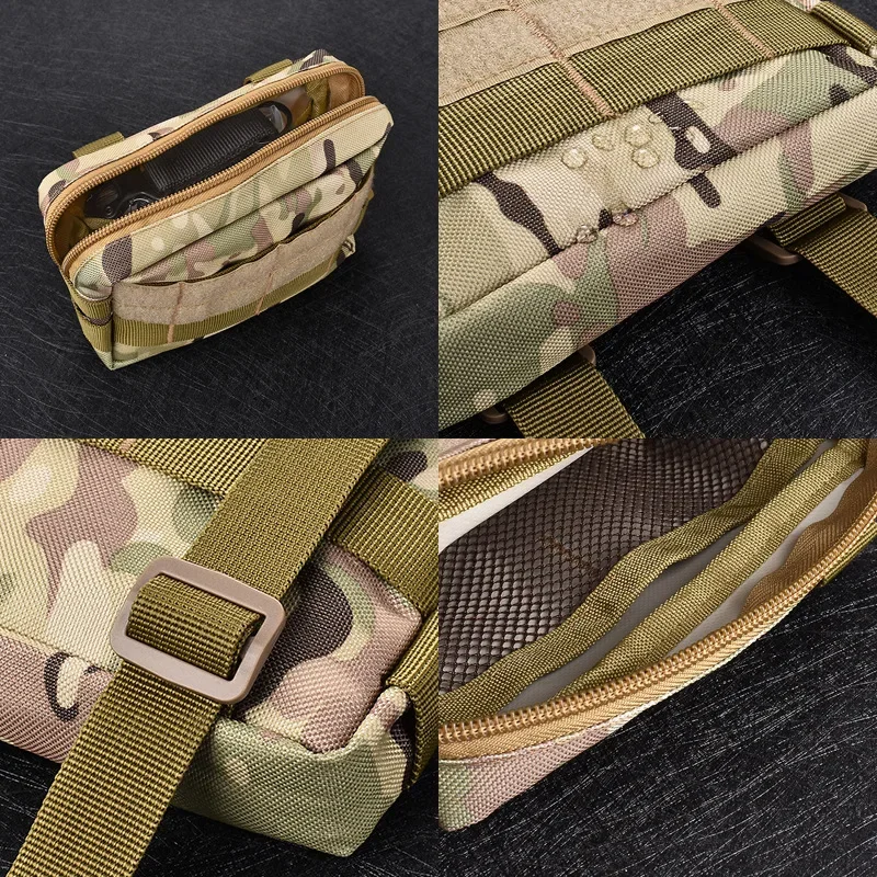 Cinto Tático Militar Molle Pouch, Bolsa de Cintura, Ao ar livre, Esporte, Impermeável, Bolsa de Telefone, Ciclismo, EDC Tool Pocket, Caça Fanny Pack