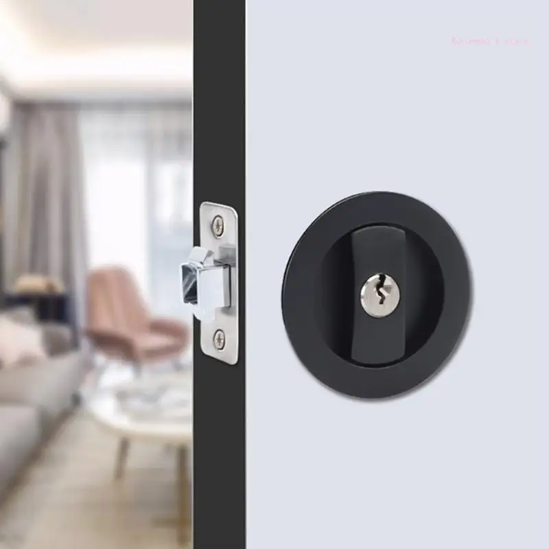 Concealed Invisible Pocket Door Lock Set Kitchen Bathroom Door Locks With Keys