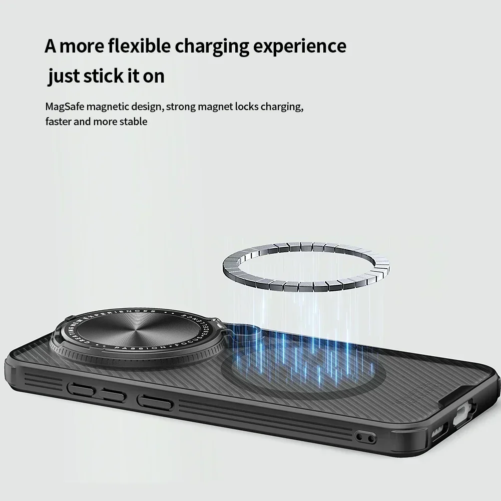 NILLKIN-Magnetic Case for Vivo X200 Pro, Micro-transparent, Clear Version, Flip-Style Lens Protection, MagSafe Cover with Holder