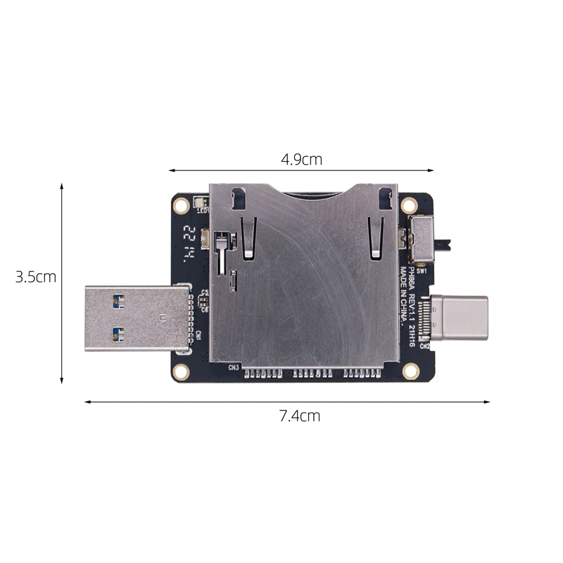 CFexpress Card Reader USB 3.0 Type A + USB3.1 Type C 10Gbps to CF Express Riser Adapter JMS583 Chip for CF Express Type B Memory