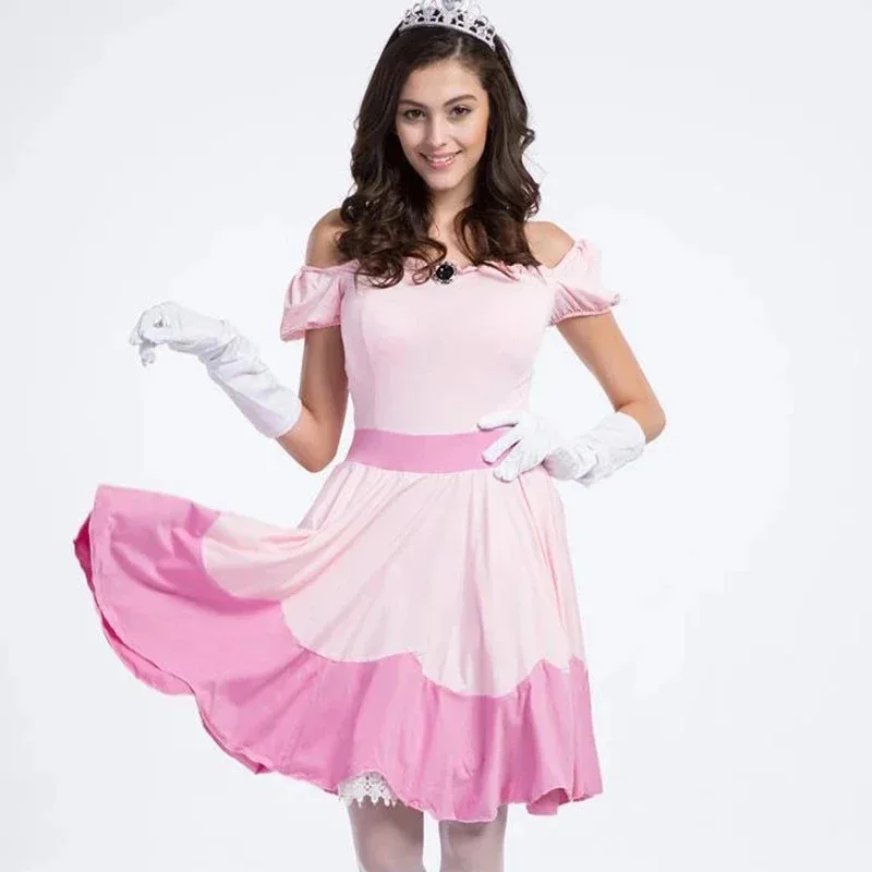 Silisili Aadult 5140 s-3xl Grande formato Principessa Peach Dance Gonna corta Costume Cosplay Donna Fancy Dress 2025 ☆   Nuovo