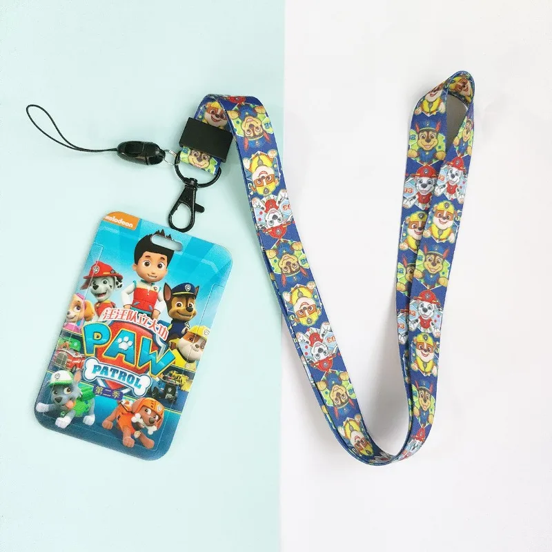 สายคล้องคอสำหรับใส่บัตร Paw Patrol Chase พร้อมจี้สำหรับเด็ก ลายการ์ตูนอนิเมะ น่ารัก ใช้เป็นพวงกุญแจได้