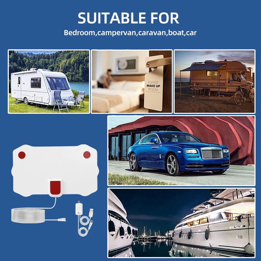 3000Miles TV Antenna 8K 25 High Gain HD TV Digital DVB-T2 Box EU Plug Booster Active Indoor Amplifier For Car RV travel smart tv