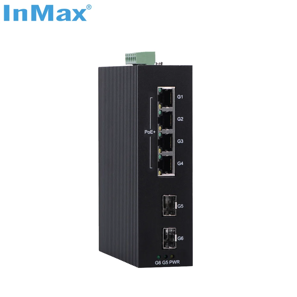 10 100 1000m 6 Port Poe Switch for Traffic Management System Industrial Network Switch