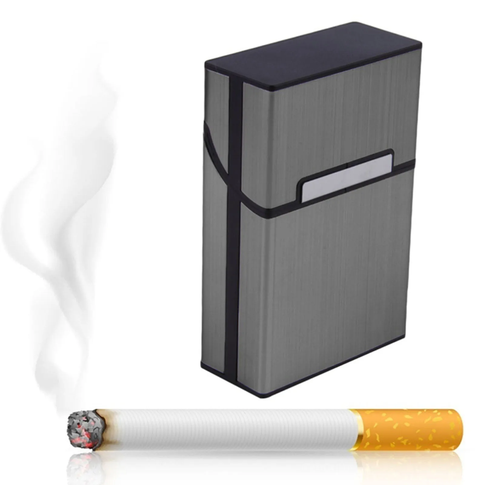 Aluminum Cigarette Case Portable 20 Cigarette Holder Stylish Metal Smoke Storage Box Container for Home & Business Use
