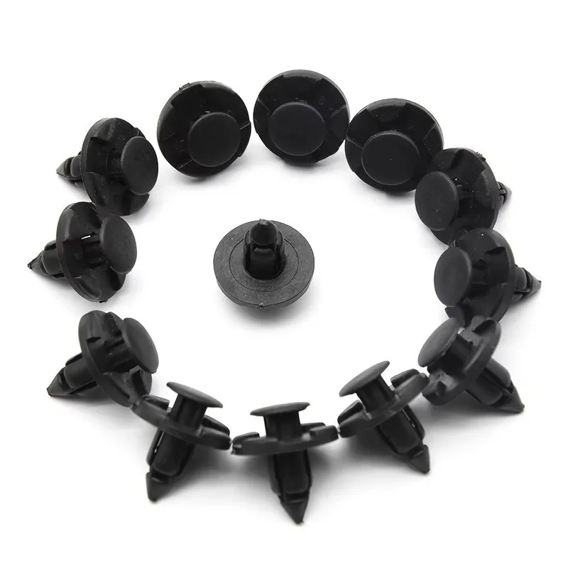 36Pcs Black Anti-Aging Mud Flap Clips, Push-Type, Universal Replacement Parts