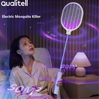 Xiaomi Ecological Chain Qualitell Retractable Electric Mosquito Swatter L1 Mosquito Killer Lamp Two-In-One Led Green Light Detection Purple Light Mosquito Trap Household Fly Swatter