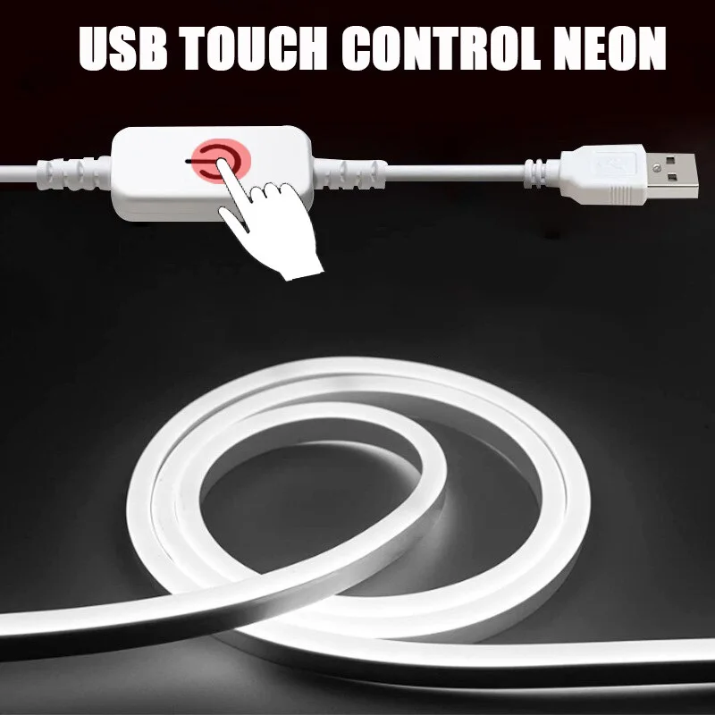 Touch White/Warm LED Neon Strip Lights, 5V  High Brightness Lights,Flexible Lights for Stairs, Bedroom, Kitchen, TV Backlighting
