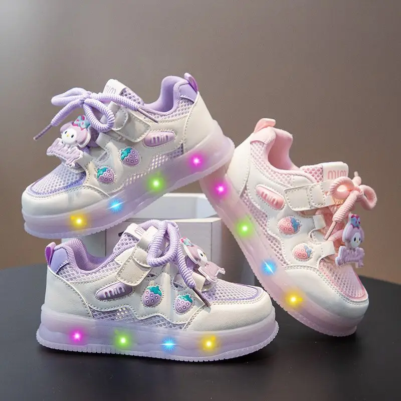 

Sanrio My Melody Girls Led Lighted Sandals Sneakers Summer Children's Sports Beach Shoes Girls' Soft Non-Slip Shining Shoes