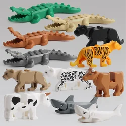 Animal Building Blocks Model Crocodile Bear Whale Leopard Giraffe Educational Games Figure Brick Compatible Brands Plastic Toys