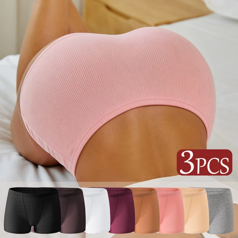 3-teiliges Set Baumwoll-Slips S-XXL Sexy Hochwertige Boyshorts Damen Sport-Boxershorts Elastisch Bequeme Boxershorts Weibliche Sexy Unterwäsche