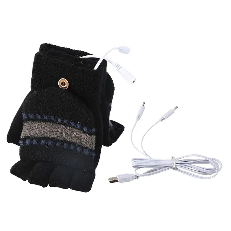 USB Heated Gloves Full & Half Fingers Warm Gloves USB Heated Mitten Heated Gloves Hand Warmer For Riding Running Skiing Laptop