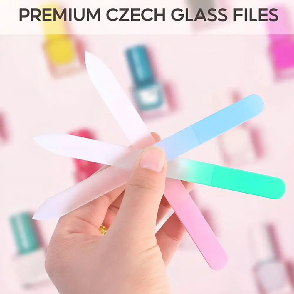 Glas-Nagelfeilen für Naturnägel Doppelseitige Polier-Kristallnagelfeile mit Etui Maniküre Salon Nagelpflege für Frauen Mädchen – Detail 22