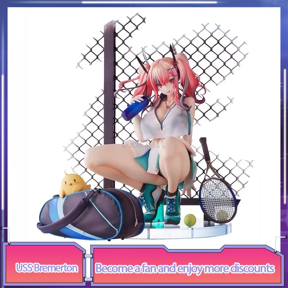 

New Azur Lane Figure Uss Bremerton Figure Tennis Training Squat Position Action Model Statue Doll Collection Decoration Toy Gift