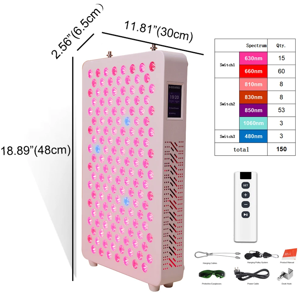 

RL120MAXPT Red Light Therapy 480nm 630 660 810 830 850 1060nm Half Body Treatment Personal Care Touch Screen