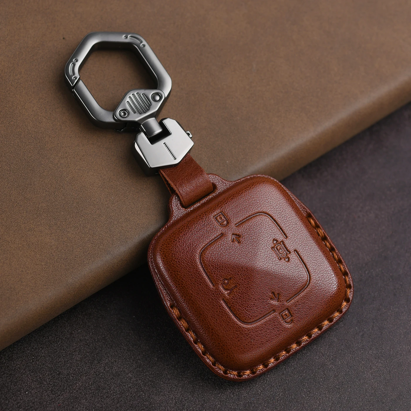 Genuine Leather Protector for Zeekr 00 009 And ZEEKR 007 Geeker 7x Key Case Cover Fob