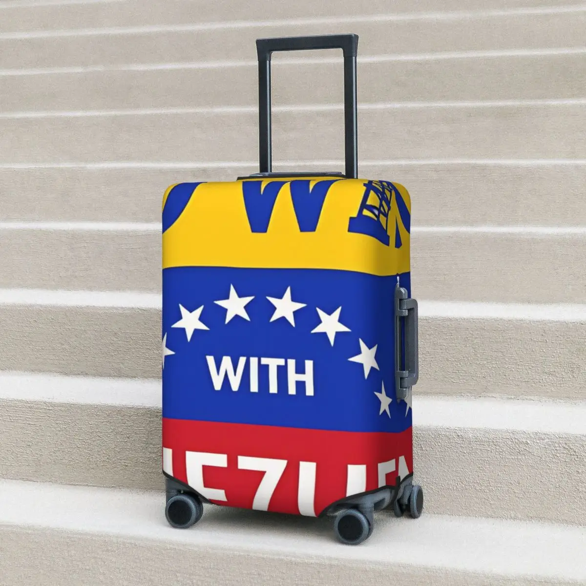 

Чехол для чемодана с изображением венесуэльского флага, защитный чехол для деловых поездок, эластичный чехол для багажа для отпуска