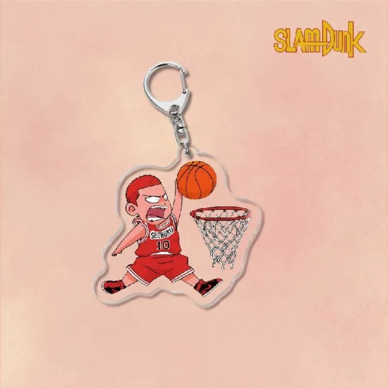 Slam Dunk Sakuragi Hanamichi Rukawa Kaede Anime Peripherals Creative Cartoon Acrylic Keychain School Bag Decoration Pendant Gift