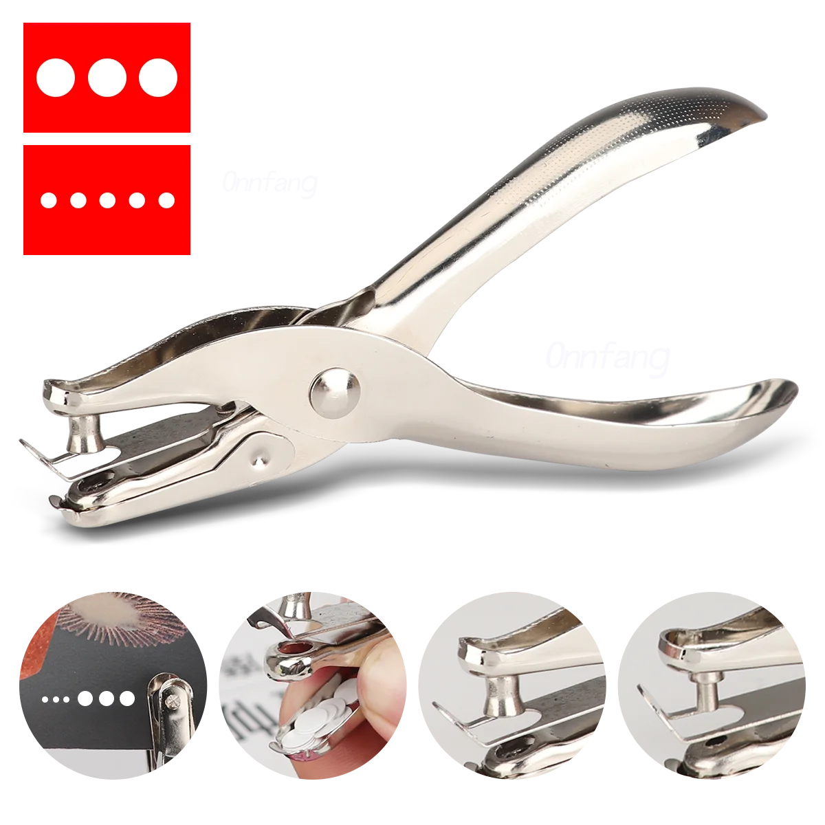 

Single Handheld Circle Shaped Hole Puncher Hand Held Metal Office Supplies 3/6mm Pore Diameter Punch Stationery Single Hole Punc