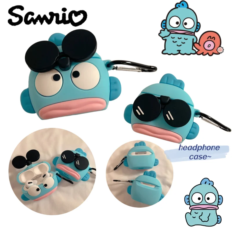 

Sanrio Hangyodon креативные необычные солнцезащитные очки, защитный чехол для наушников для AirPods Pro 2, AirPods 3 4, милый защитный чехол