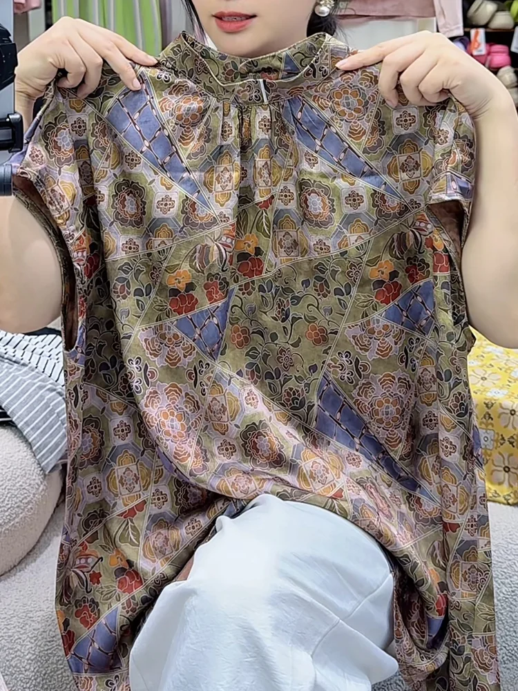 

Модный женский топ с цветочным принтом для похудения, больших размеров, летний, новый, в китайском национальном стиле, для верхней части тела