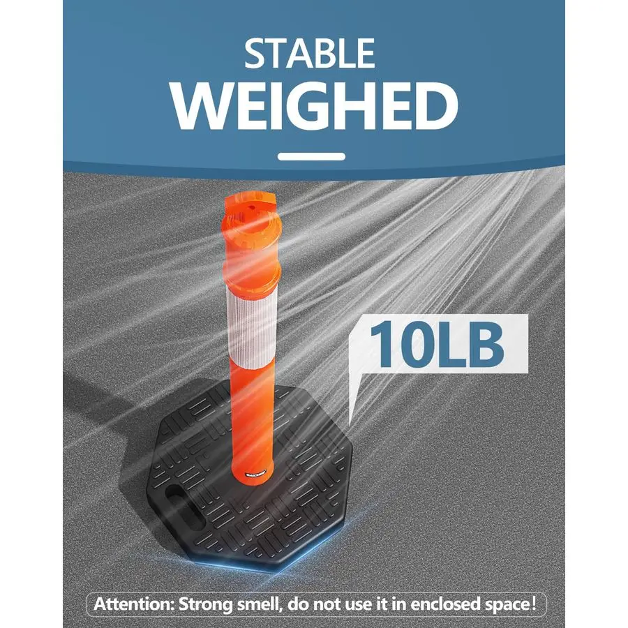 45 عمود Delineator مع قاعدة، مخاريط Delineator المرورية البرتقالية مع طوق عاكس لممارسة القيادة، أعمال البناء 3 P