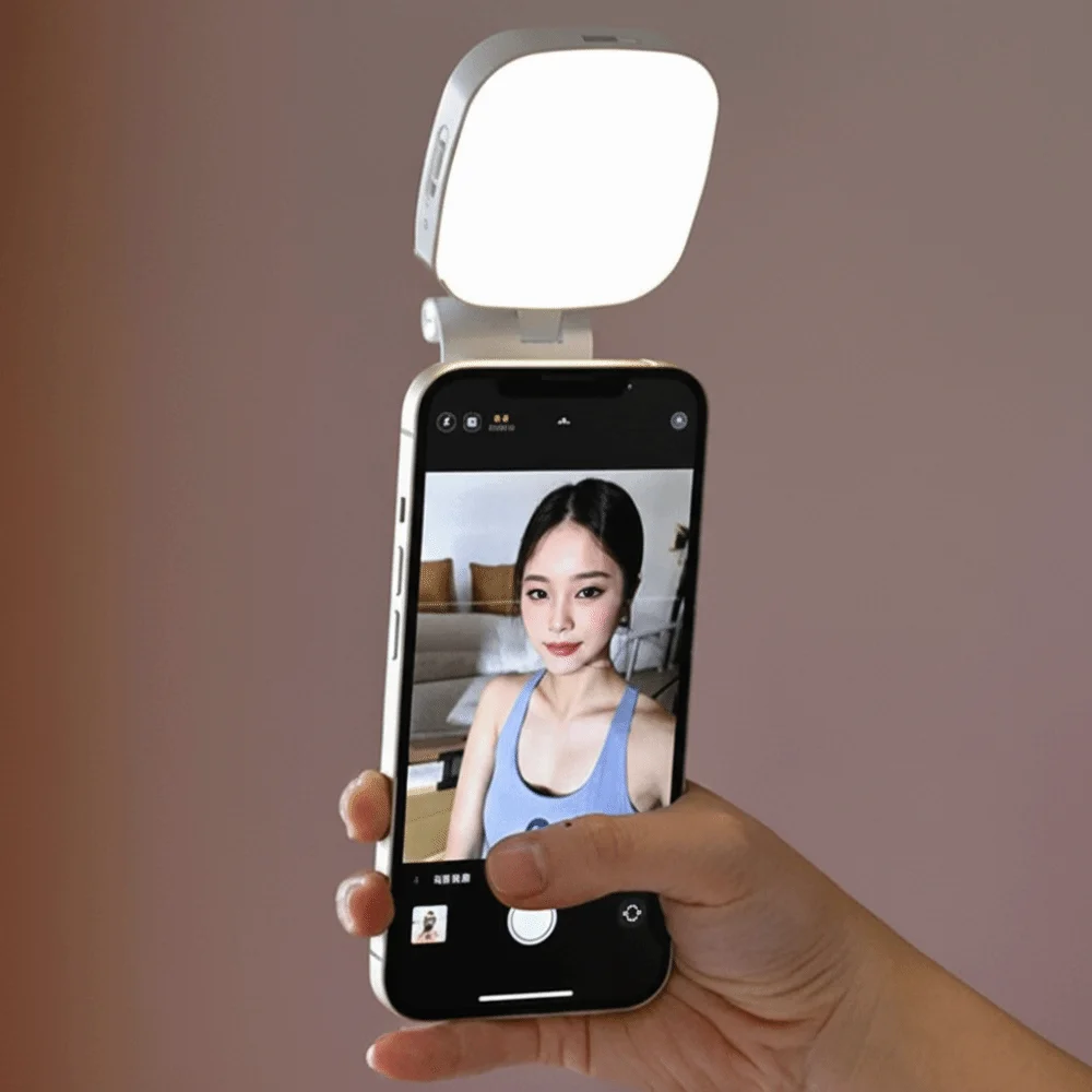 360 °   Lampu Selfie Magnetik Putar dengan Cermin Rias 3 Warna Lampu Pengisi Daya Ponsel Isi Ulang Dapat Dilepas