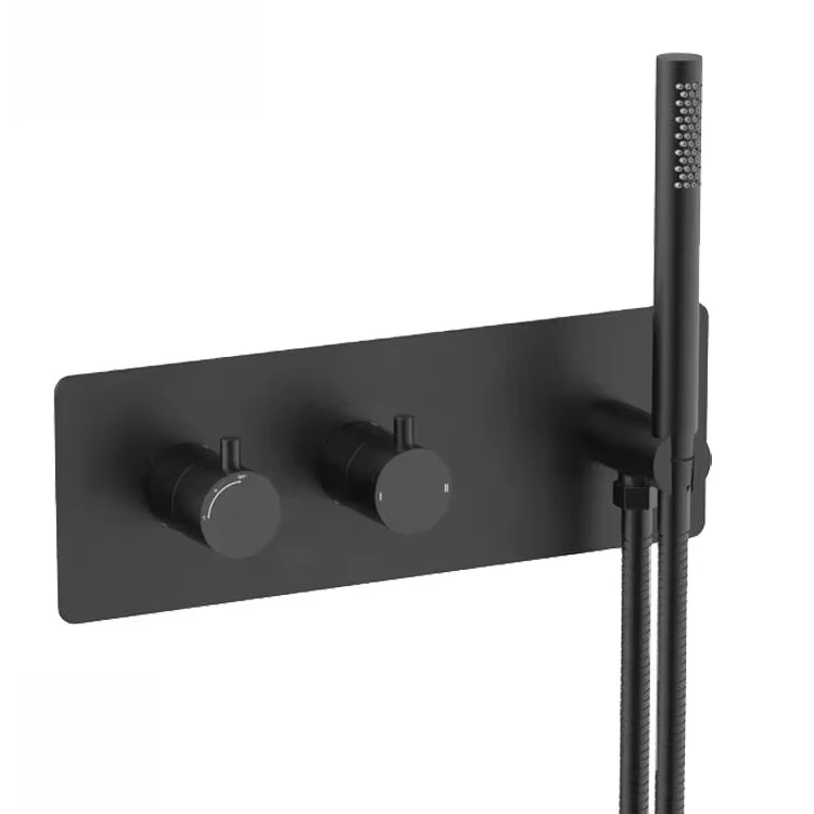 

304 Stainless Steel Faucet Matte Black Finish Wall Shower System Concealed Shower Set Bath & Shower Faucets With Back Plate