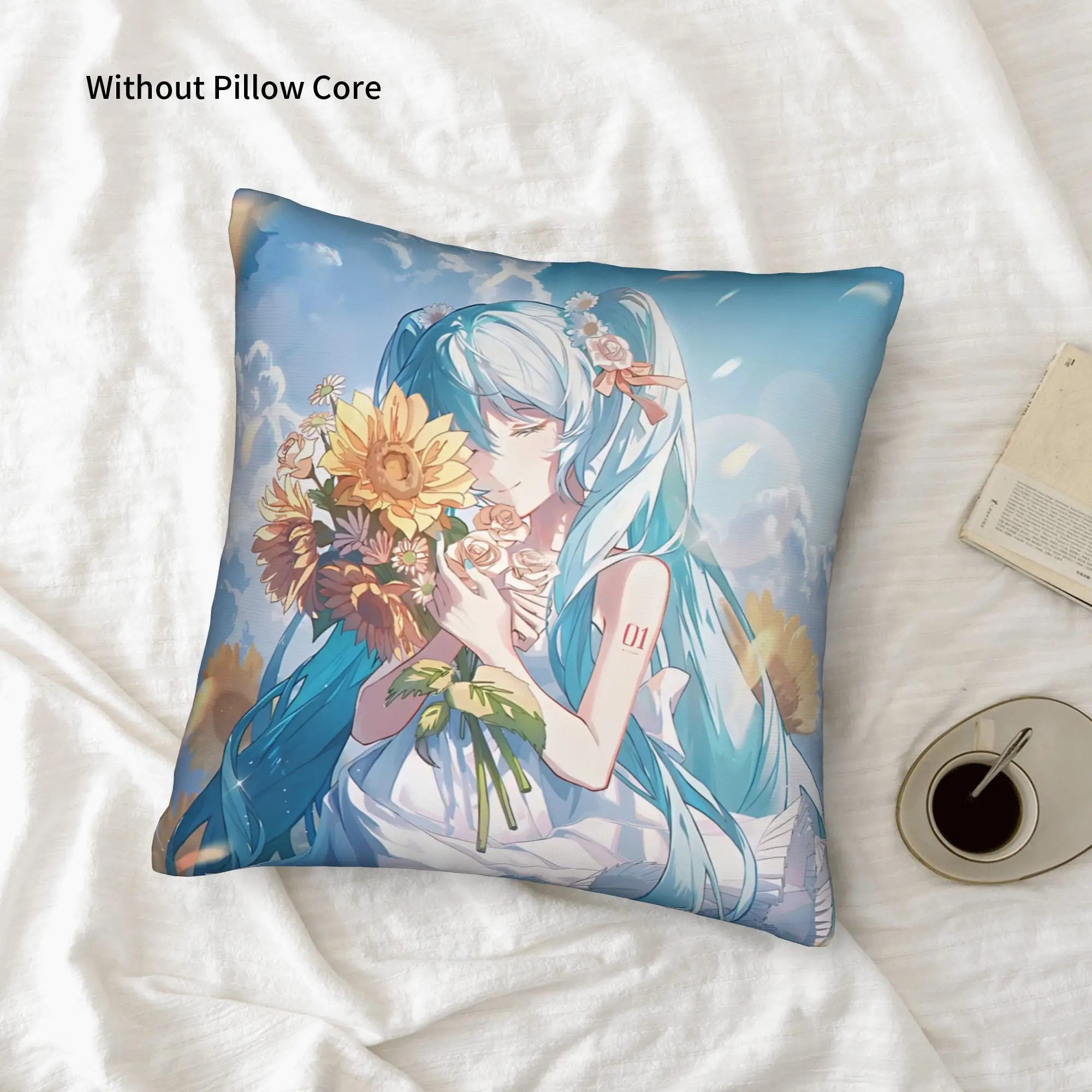 1PC Hatsune Miku Pillow Case Home Decor Items Double-Sided Printing  Sofa Cushion Bedroom Bedside Pillow