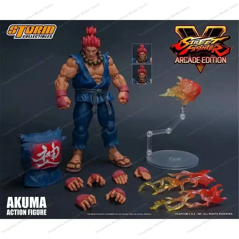 In Stock Original Storm Toy 1/12 AKUMA Red-haired Gouki Street Fighter Soldier in Stock Anime Model Toy Action Figure