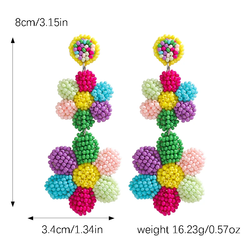Best Lady Bohemian Handmade Baseball Bat Sunflower Earrings for Women Fashion Accessories for Game Day in Summer