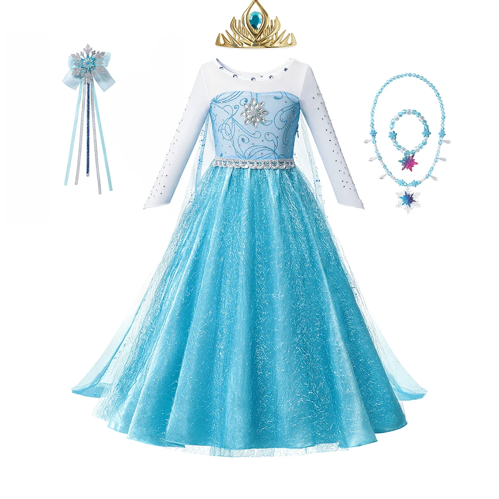 Disney Frozen Costume For Kids Girl Elsa Princess Dress Fancy Birthday Party Gift Halloween Costume Girl Anna Cosplay Vestido