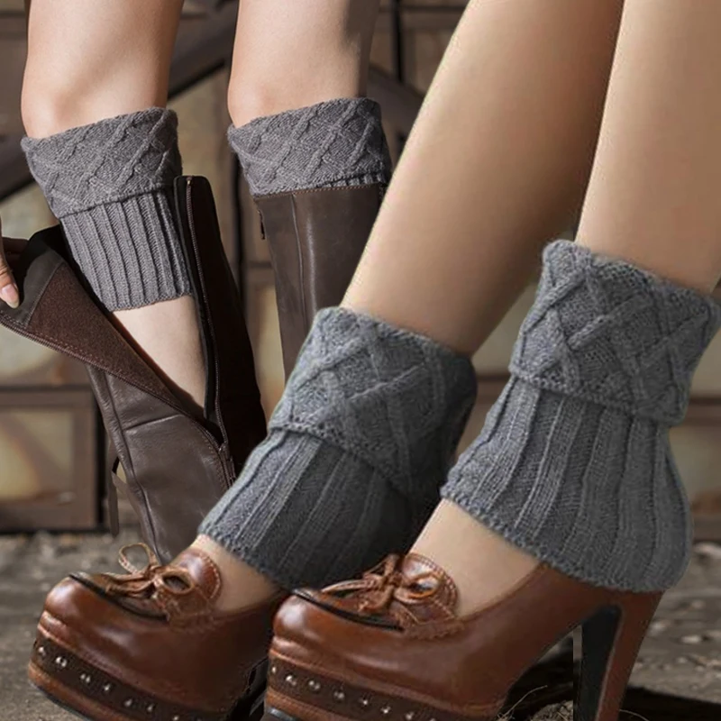 

2023 Women Leg Warmer Autumn and Winter Leg Warmers Knitted Wool Boot Cover Short Leg Warmers Socks Y2K Boot Cuffs Accessories