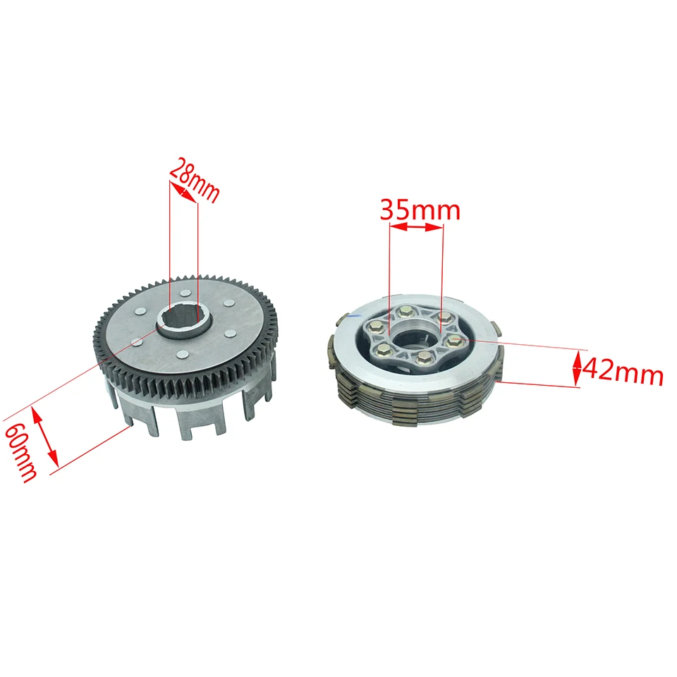 Sprzęgło 70 zębów Sprzęgło o średnicy 127 mm, 6 płytek i 6 kolumn do Zongshen, Bashan, Lycin Lifan CB CG200cc 250cc Silnik chłodzony wodą — zdjęcie 7