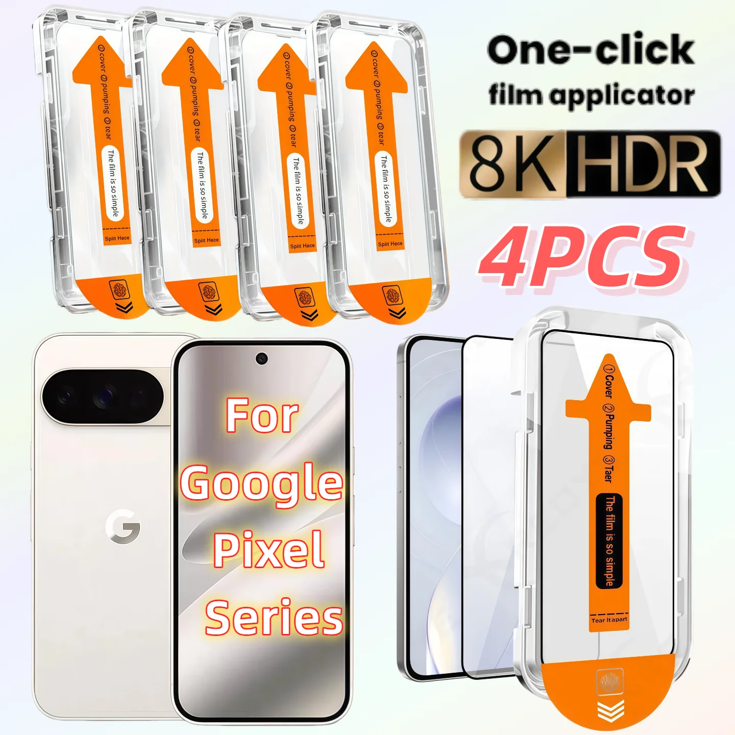 

4Pcs High-definition tempered glass screen protector for Google series Pixel 6, 6A, 7, 7A, 8, 8A, 8 Pro, 9, 10