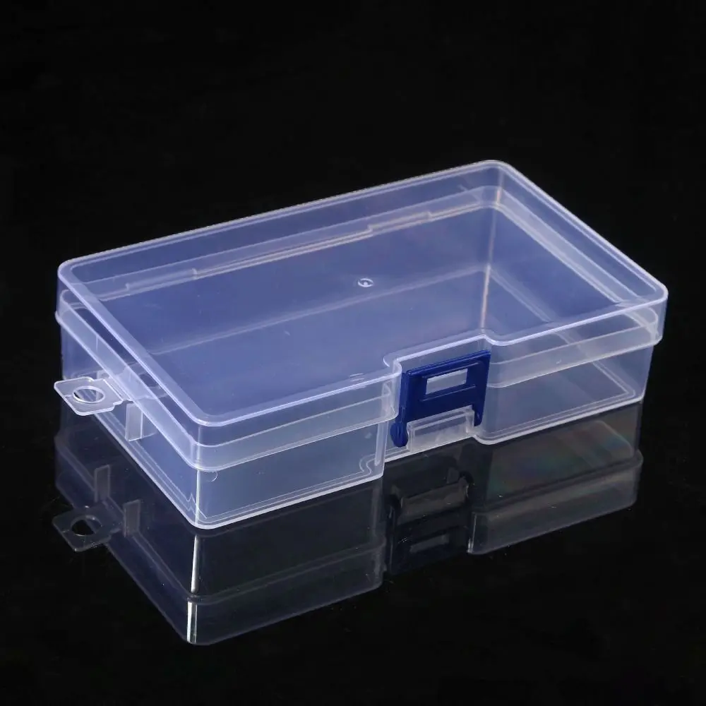 Caja de almacenamiento transparente de plástico cuadrado, contenedor de cuentas de joyería, caja de accesorios de herramientas de pesca, artículos