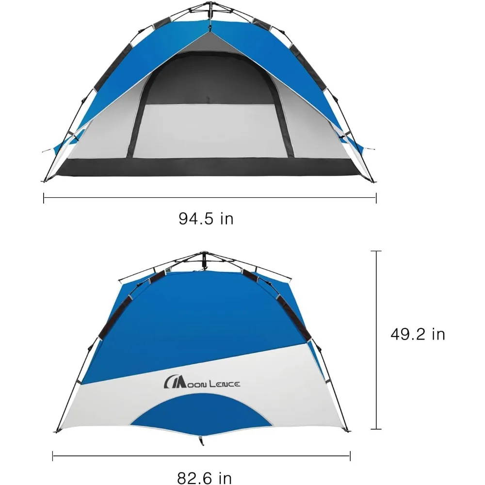 Pop up tent, family camping tent, 4-person portable instant automatic tent, waterproof and windproof camping, mountaineering