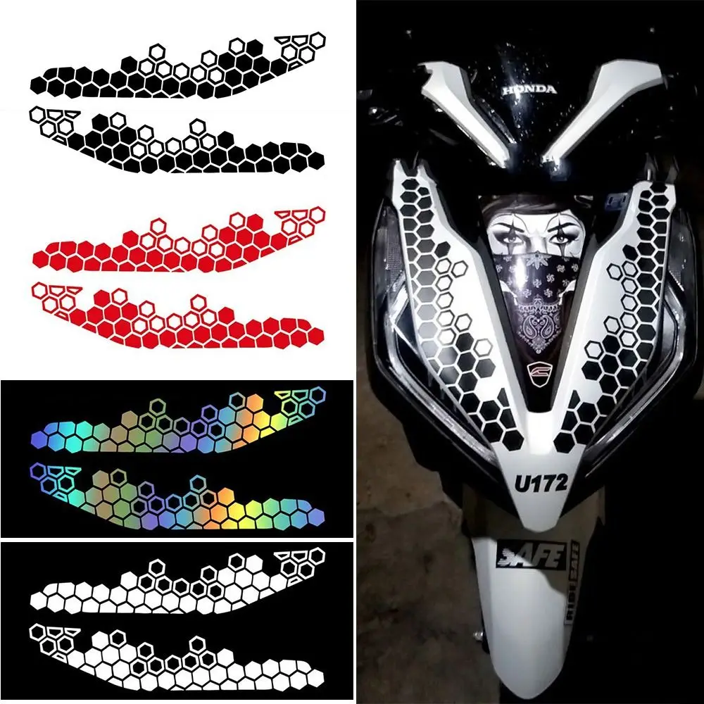 Multicolor Motorcycle Decorative Sticker PET Bumper Ornament Honeycomb Decals Modification Motorbike Electricbike