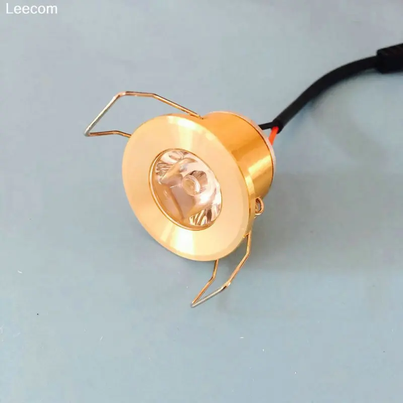 Mini Spot LED de Couleur Or et Noir, Accessoire de 3W, 110V, 220V, 31mm de Diamètre avec Lente 15, Vente en Gros