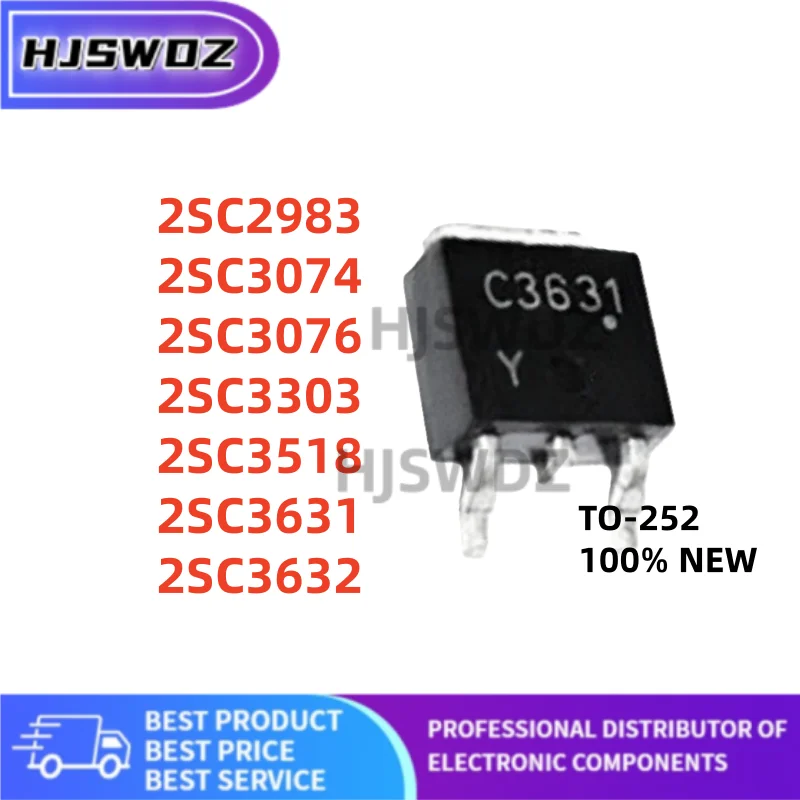 10Pcs/lot brand new 2SC3631 2SC3303 2SC3632 2SC3074 2SC3518 2SC2983 2SC3076 C3631 C3303 C3632 C3074 C3518 C2983 C3076 TO-252