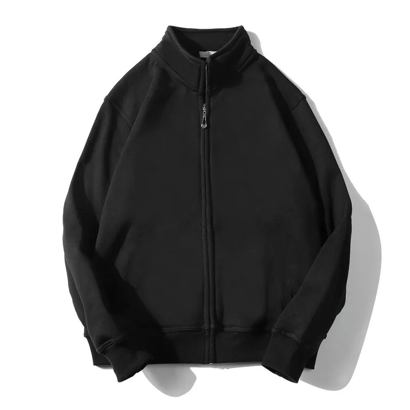 

Мужская спортивная одежда на подкладке Jaet Thiened с открытым кардиганом и воротником на молнии, верхняя одежда, осень-зима, повседневная длинная све