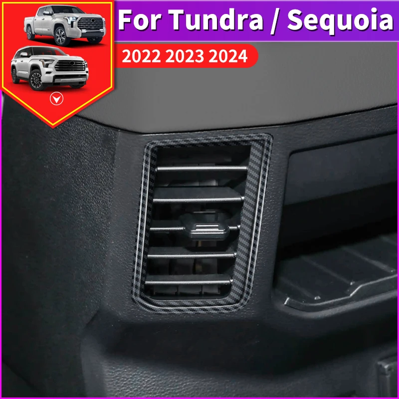

Suitable for 22-24 Toyota Tundra Sequoia rear air conditioning outlet decoration frame carbon fiber pattern internal modificatio
