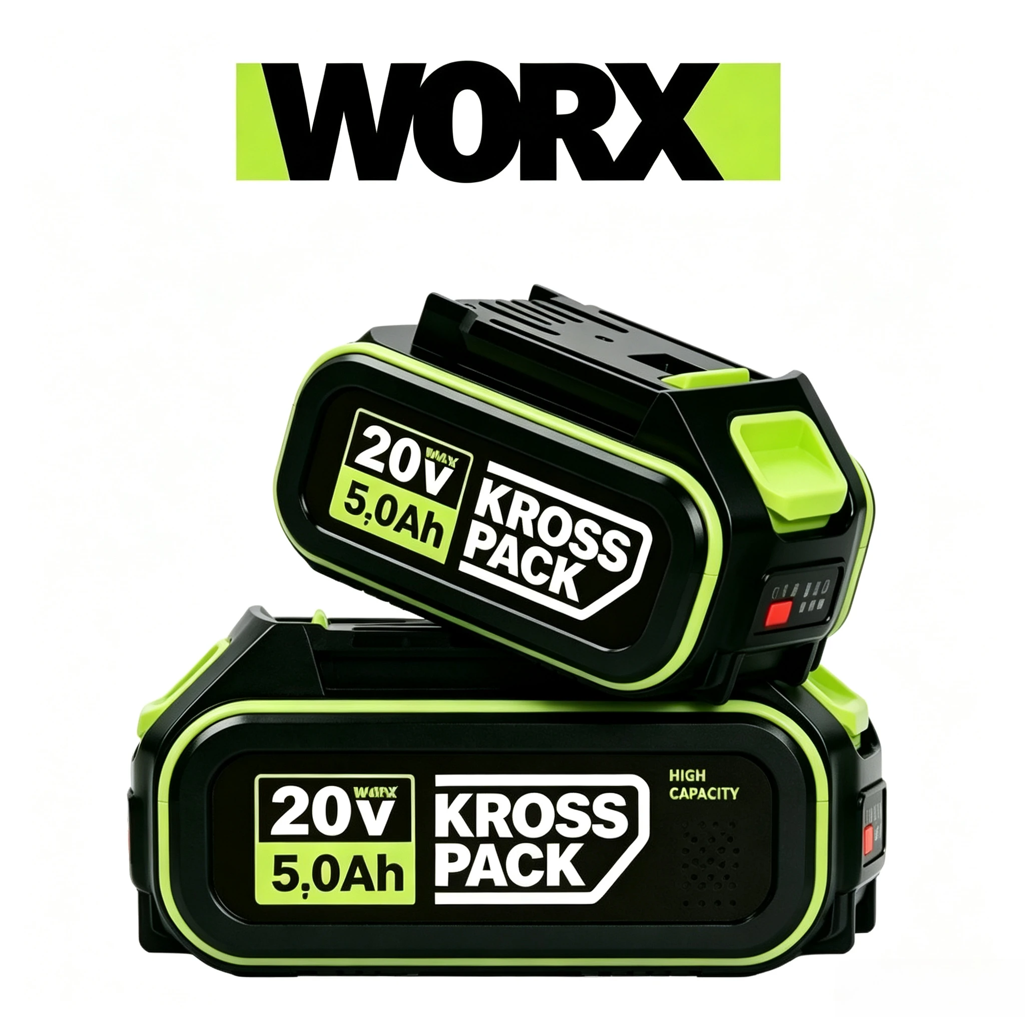 Original WORX 20V 4.0Ah 5.0Ah 6.0Ah Lithium Battery,WA3054 WA3055 WA3406,For Brushless Jigsaw, Oscillating Multi-Tool & Inflator