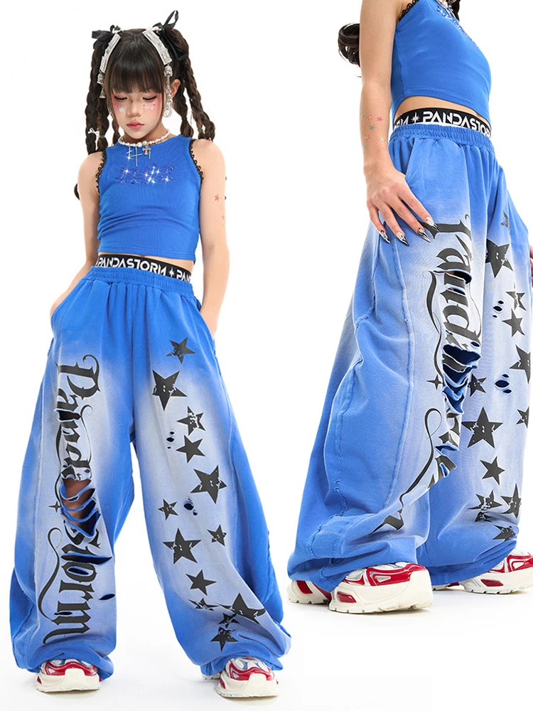 traje-de-baile-jazz-azul-para-ninas-2026-ropa-de-kpop-para-danza-urbana-vestuario-infantil-de-hip-hop-para-actuaciones-ropa-de-escenario-dn23491