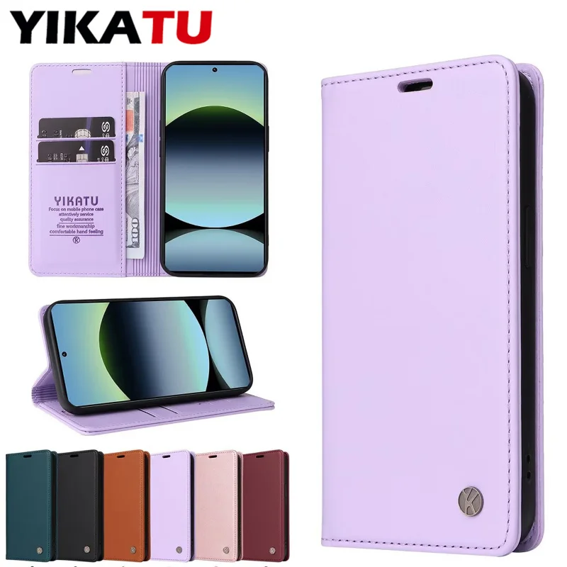 

Магнитный кожаный флип-чехол-кошелек для Xiaomi 15T 15T Pro | Ultra для Redmi 15 15C 4G 5G подставка с поддержкой функциональных слотов для карт крышка