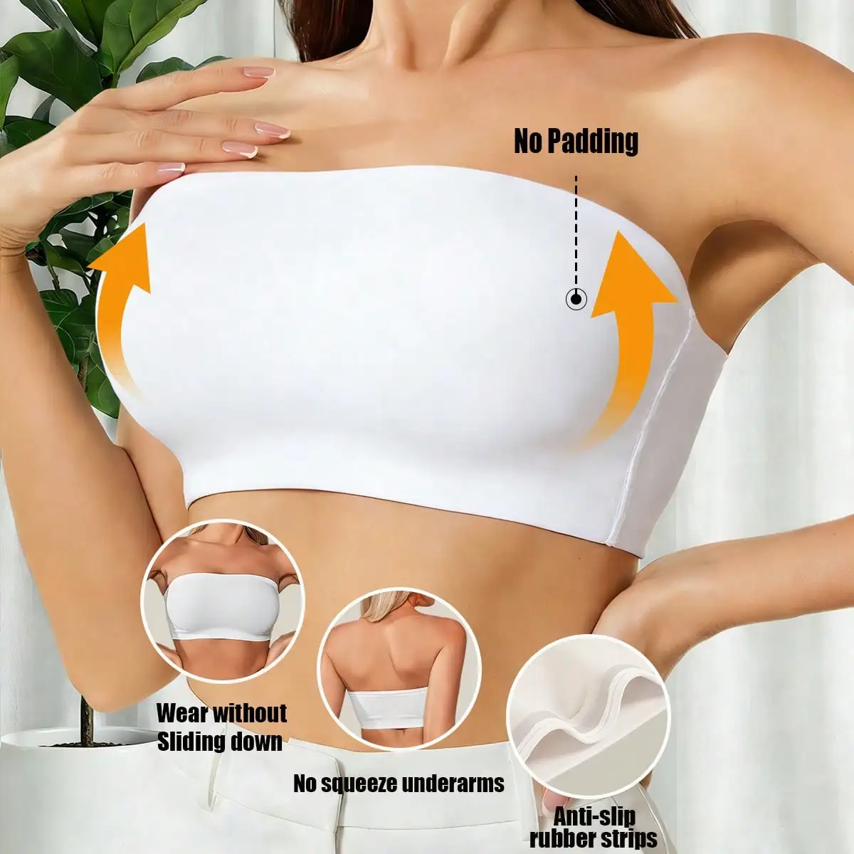Sexy Strapless Bra Seamless Tube Top No Padding Traceless Bandeau Wireless Bralette Intimates Lingerie view 3
