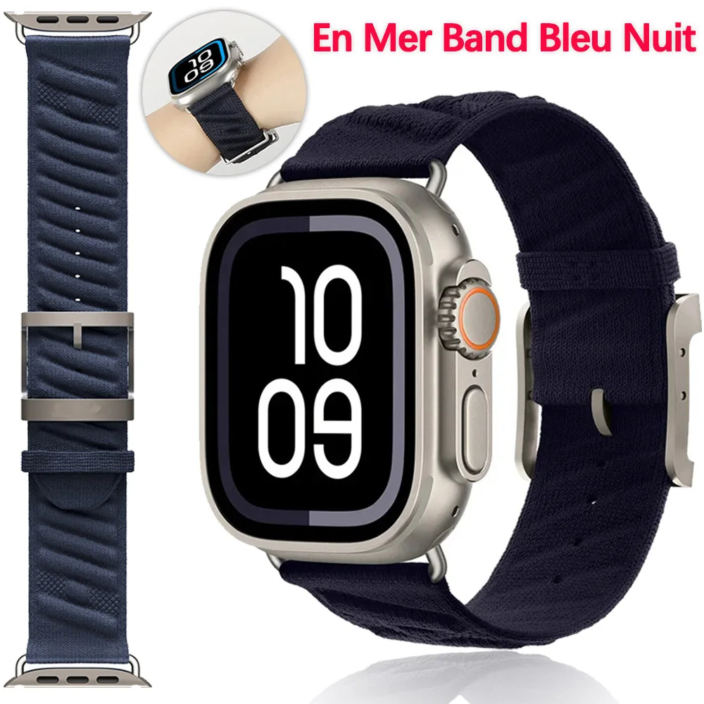 

Ocean Nyon Strap for Apple Watch Band 49mm 45mm 41mm 46mm 42mm 44mm 40mm Series iWatch Ultra 2 10 9 8 7 6 5 SE 3 Sport Watchband